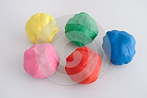 Colorful moulds of plasticine