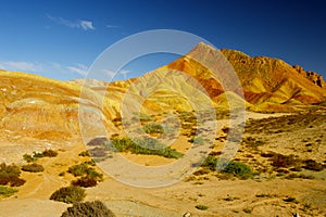 Colorful mountain and blue sky