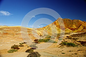 Colorful mountain and blue sky