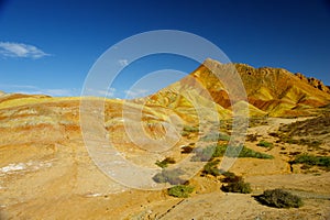 Colorful mountain and blue sky