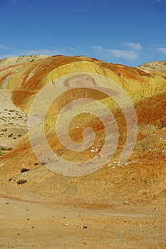 Colorful mountain and blue sky