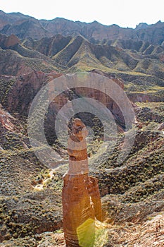 Colorful mountain in China, Binggou Danxia Landform, Zhangye, Gansu, China