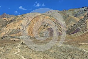 Colorful mountain views near Lamayuru monastery, Ladakh, India