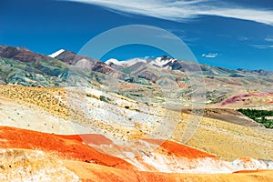 Colorful mountains in Kyzyl-Chin valley, Altai, Siberia, Russia