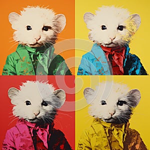Colorful Mouse Portraits In Neo-pop Style