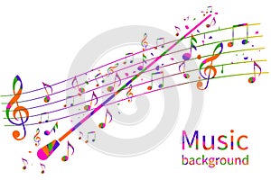 Colorful music background. Abstract conductor orchestra