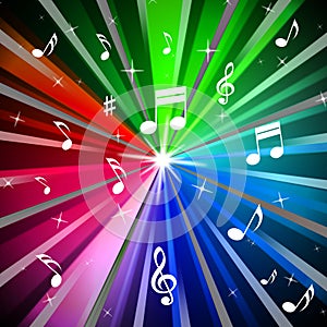 Colorful Music Background Means Beams Light And Songs