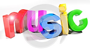 Colorful music - 3D rendering photo
