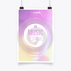 colorful music festival poster template vector illustration