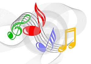 Colorful music notes