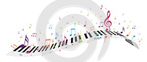 Colorful music notes background