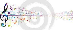 Colorful music notes background