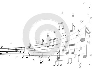 Colorful music notes background