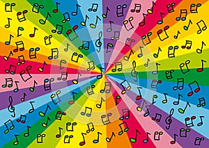 Colorful music notes background