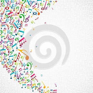 Colorful music notes background