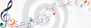 Colorful music notes background