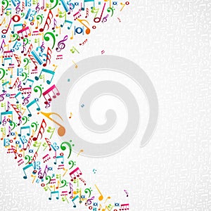 Colorful music notes background photo