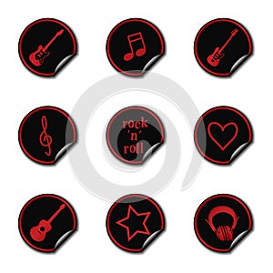 Colorful music stickers