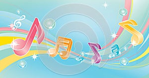 Colorful musical notes photo