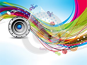 Colorful musical wave background