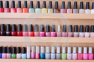 Colorful nail polish bottles