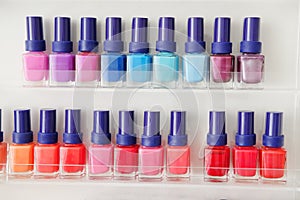 colorful nail polish bottles