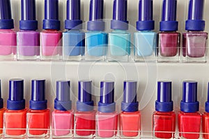 Colorful nail polish bottles