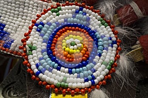Colorful Native American Indian Beads with a Star Pattern