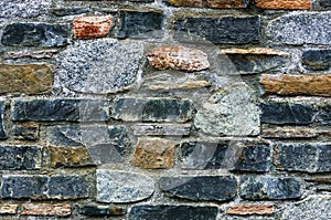 Colorful natural brick stone wall textured background