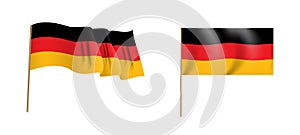Colorful naturalistic waving Bundesrepublik Deutschland flag. Vector Illustration