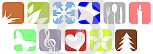 Colorful Nature icons isolated