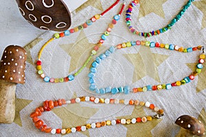 Colorful necklace and bracelet mix, beads and stone necklace, jewelry