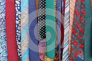 Colorful neckties mix