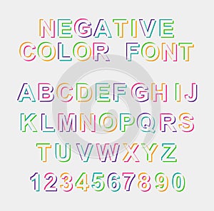Colorful negative font