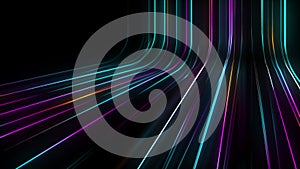 Colorful neon laser lines abstract motion background
