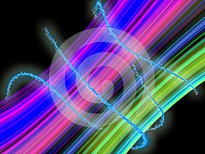 Colorful neon lines sparkling and glowing