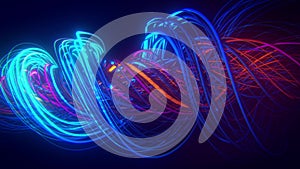 Colorful Neon Twisting Strings Lines VJ Loop Background