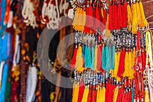 Colorful nepalese keyrings photo