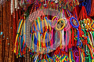 Colorful nepalese keyrings photo