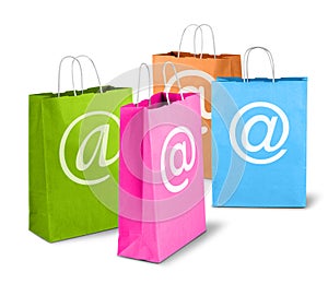 Colorful net trade shopping bags