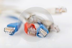 Colorful network cable with RJ45 connectors