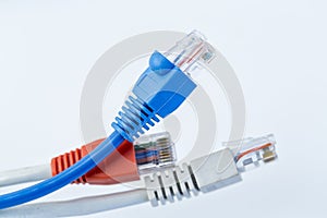 Colorful network cable with RJ45 connectors