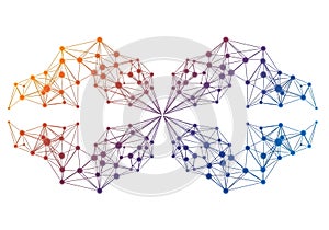 Colorful network graph with interconnected clusters