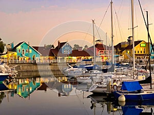 Shoreline Village marina Long Beach California golden hour photo