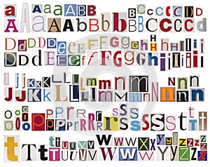 Colorful newspaper alphabet photo