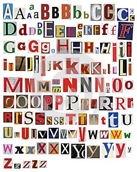 Colorful, newspaper, magazine alphabet photo