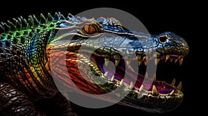 Colorful Nile Crocodile Sculpture Photography