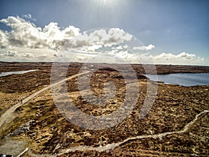 Colorful Norwegian backwaters and swamps from above