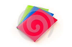 Colorful Notebook 3d Rendering on white