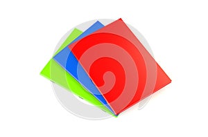 Colorful Notebook 3d Rendering on white